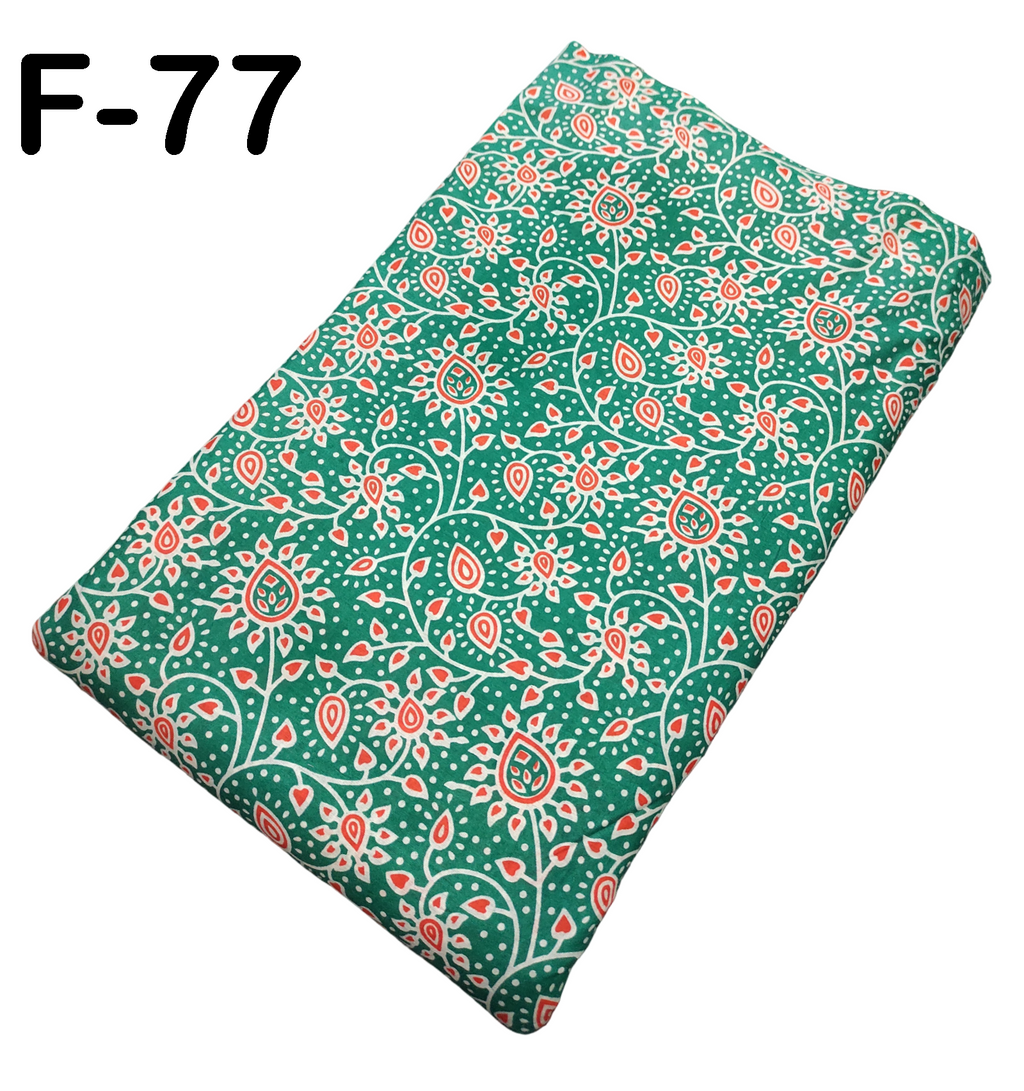 4 Meter Cotton Hand Printed Fabric F-77 JP