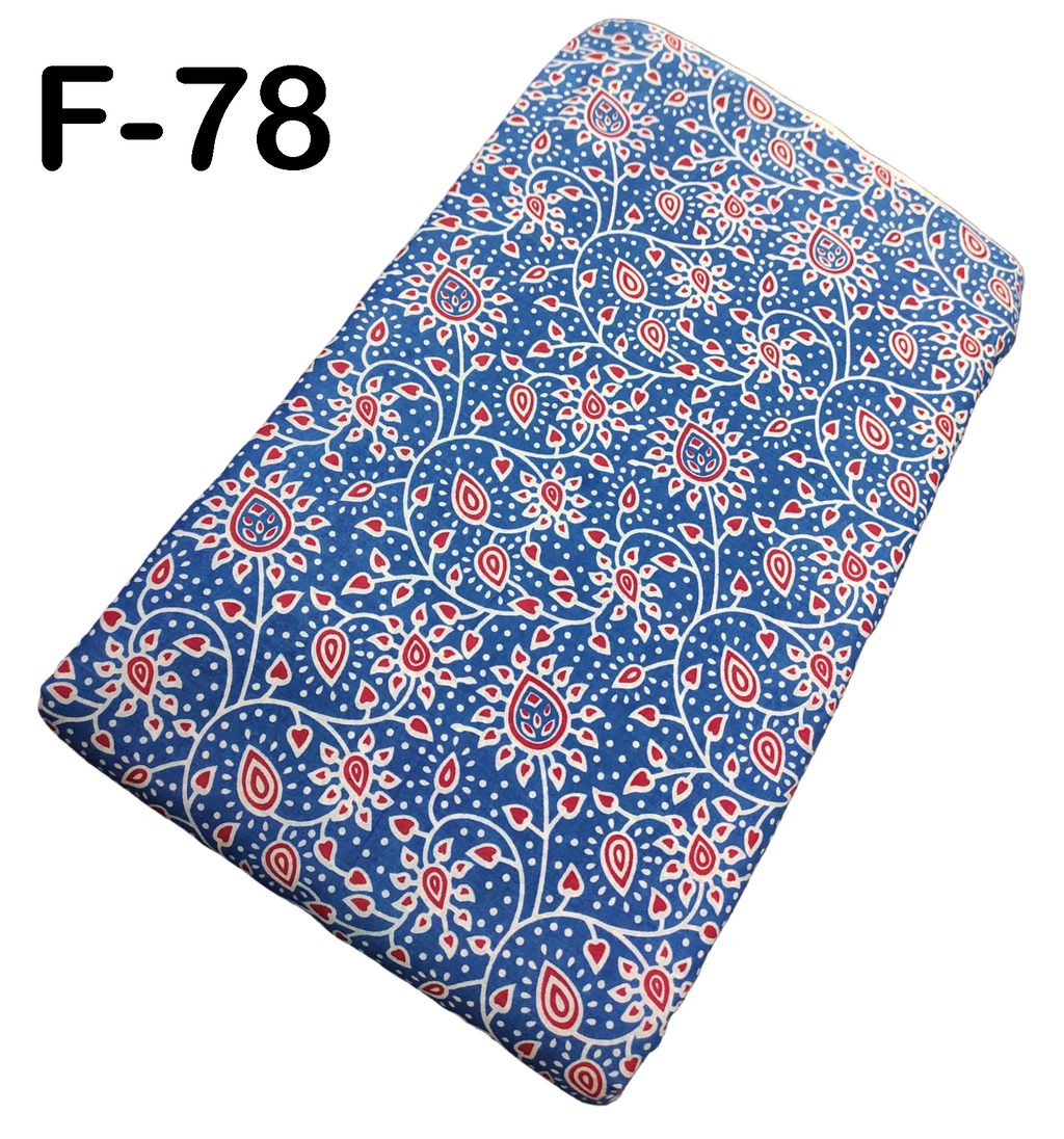4 Meter Cotton Hand Printed Fabric F-78 JP