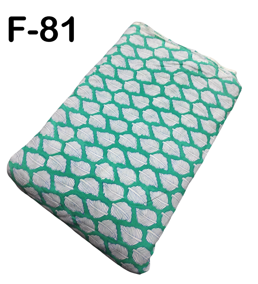 4 Meter Cotton Hand Printed Fabric F-81 JP