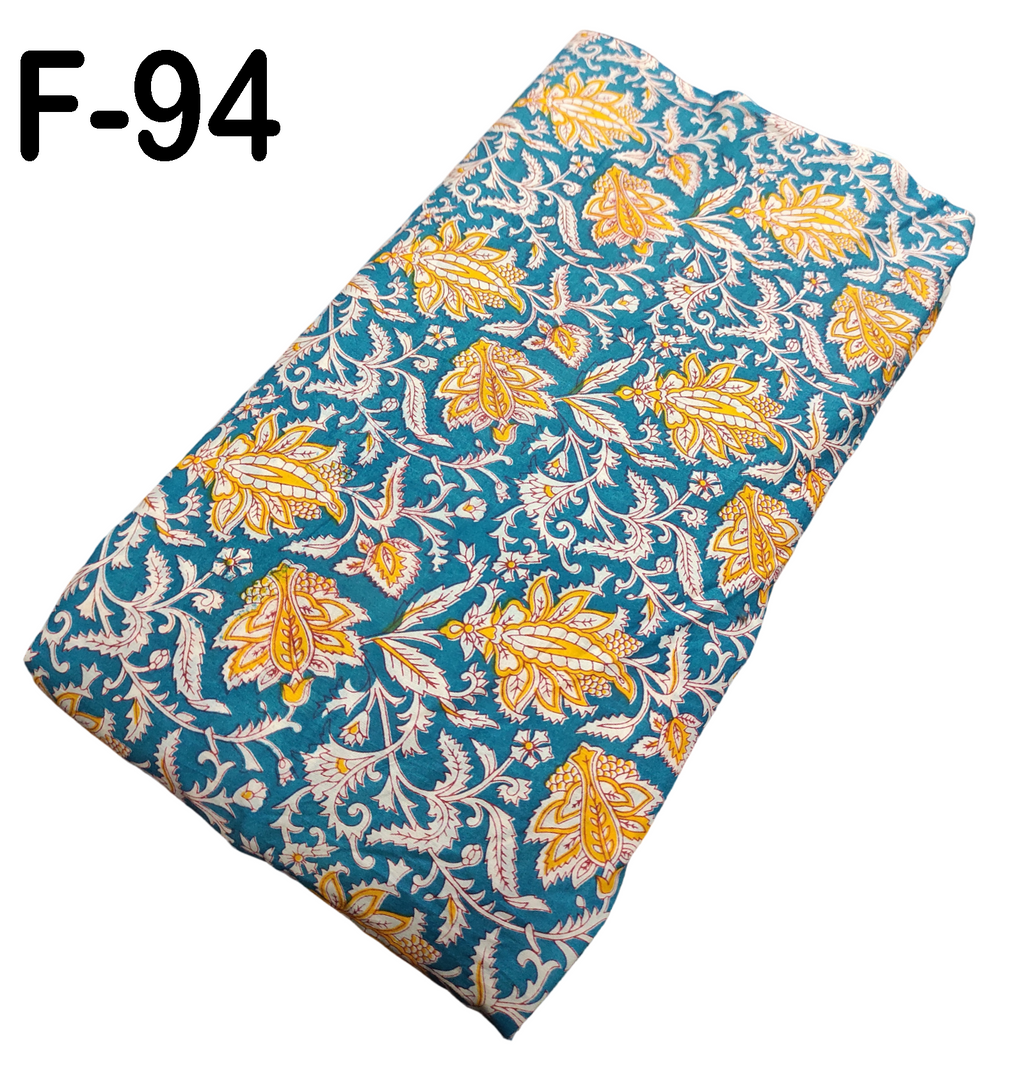 4 Meter Cotton Hand Printed Fabric F-94 JP