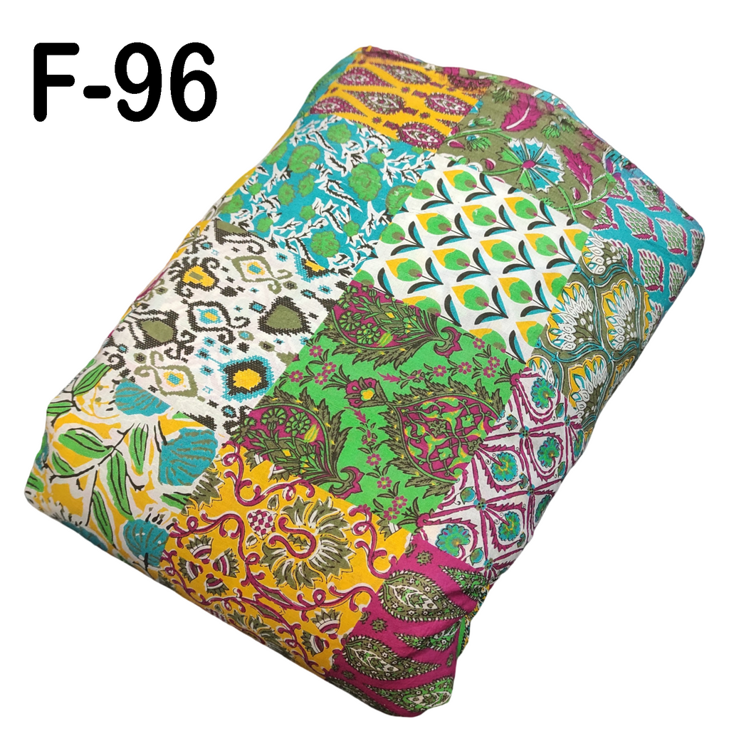 4 Meter Cotton Hand Printed Fabric F-96JP