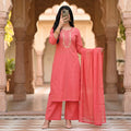 Premium Stitched Cotton Embroidery & Hand Work Suit With Sheila 2672