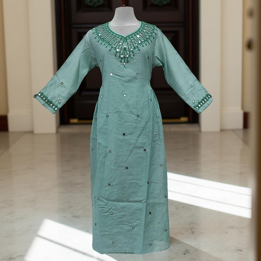 L/XL Fadia Special Cotton Dress 56" Long Jalabiya