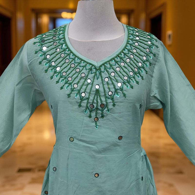 L/XL Fadia Special Cotton Dress 56" Long Jalabiya