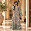 S/M Naija Crystal Printed Cotton Long Dress Jalabiya – 57