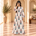 L/XL Adiat Crystal Printed Cotton Long Dress Jalabiya – 57