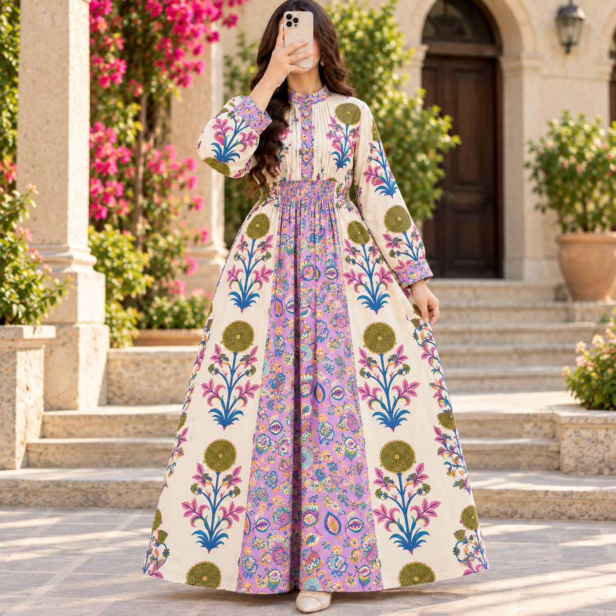 Ash 100% Premium Indian Cotton Jalabiya – Women’s Long Dress.