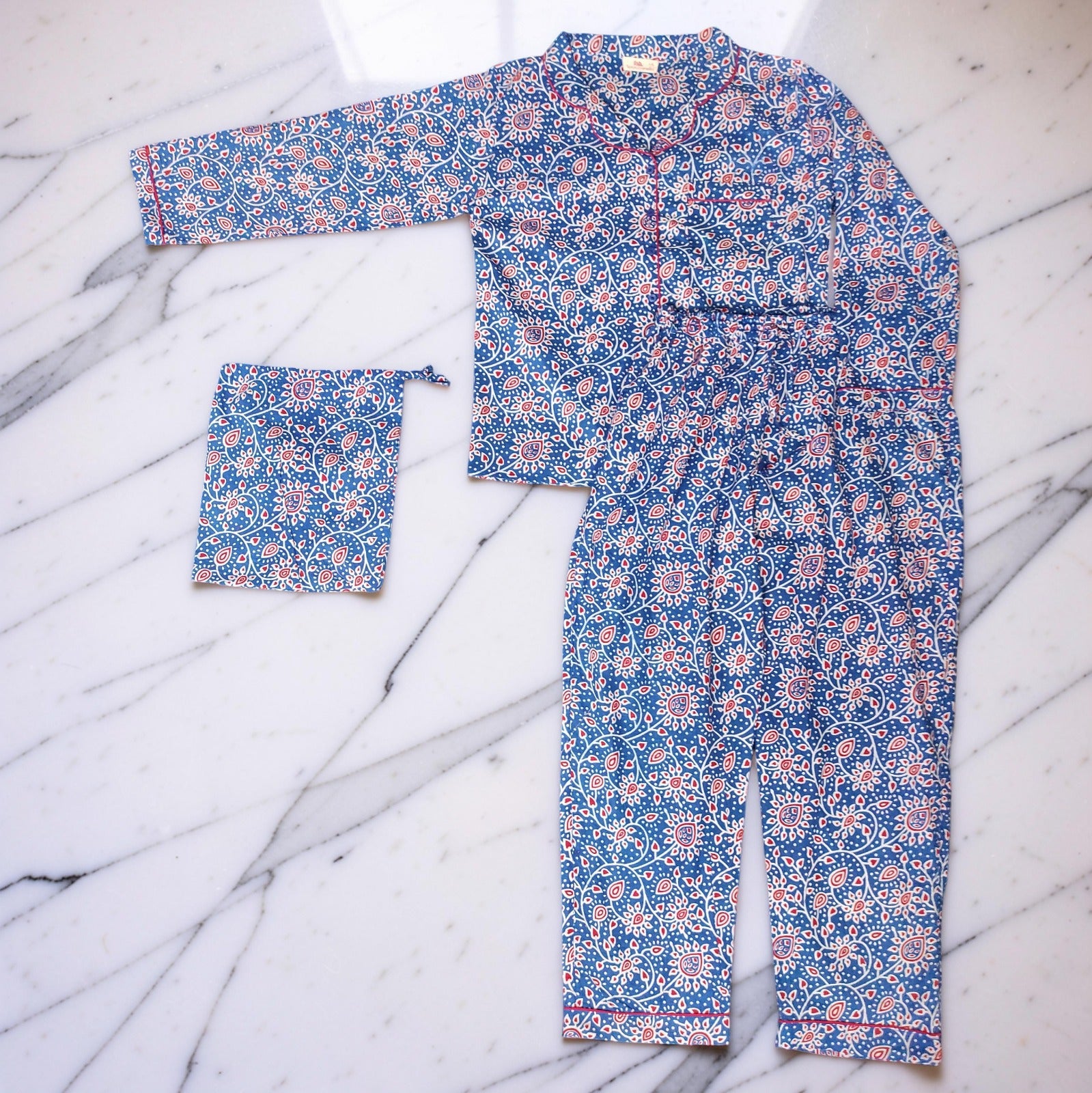 Long Sleeves Pajama Set Cotton Dress