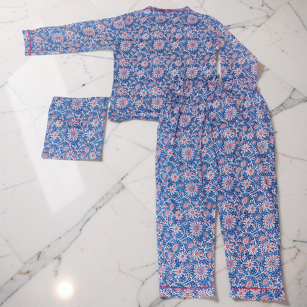 Long Sleeves Pajama Set Cotton Dress