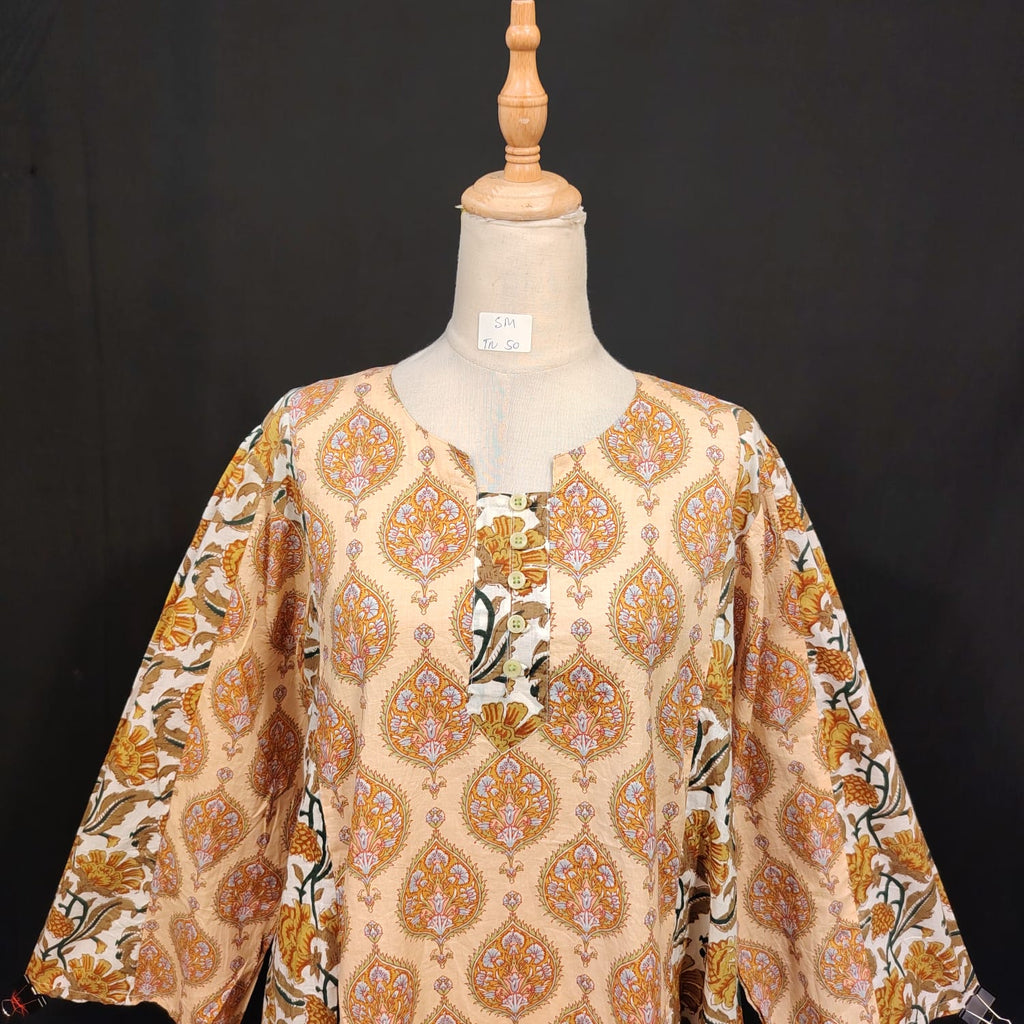 S-M Goya Cotton Printed Dress 57" Long Jalabiya