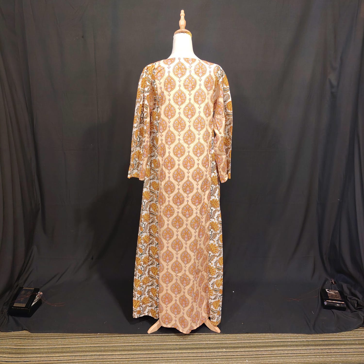 S-M Goya Cotton Printed Dress 57" Long Jalabiya