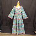S-M Huda Printed Cotton Dress 57" Long Jalabiya