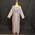 S-M Heba Cotton Printed Dress 57" Long Jalabiya