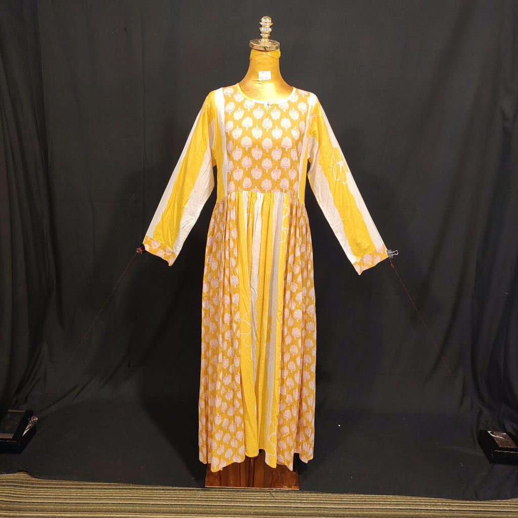 XS-S Hiba Cotton Printed Dress 54" Long Jalabiya