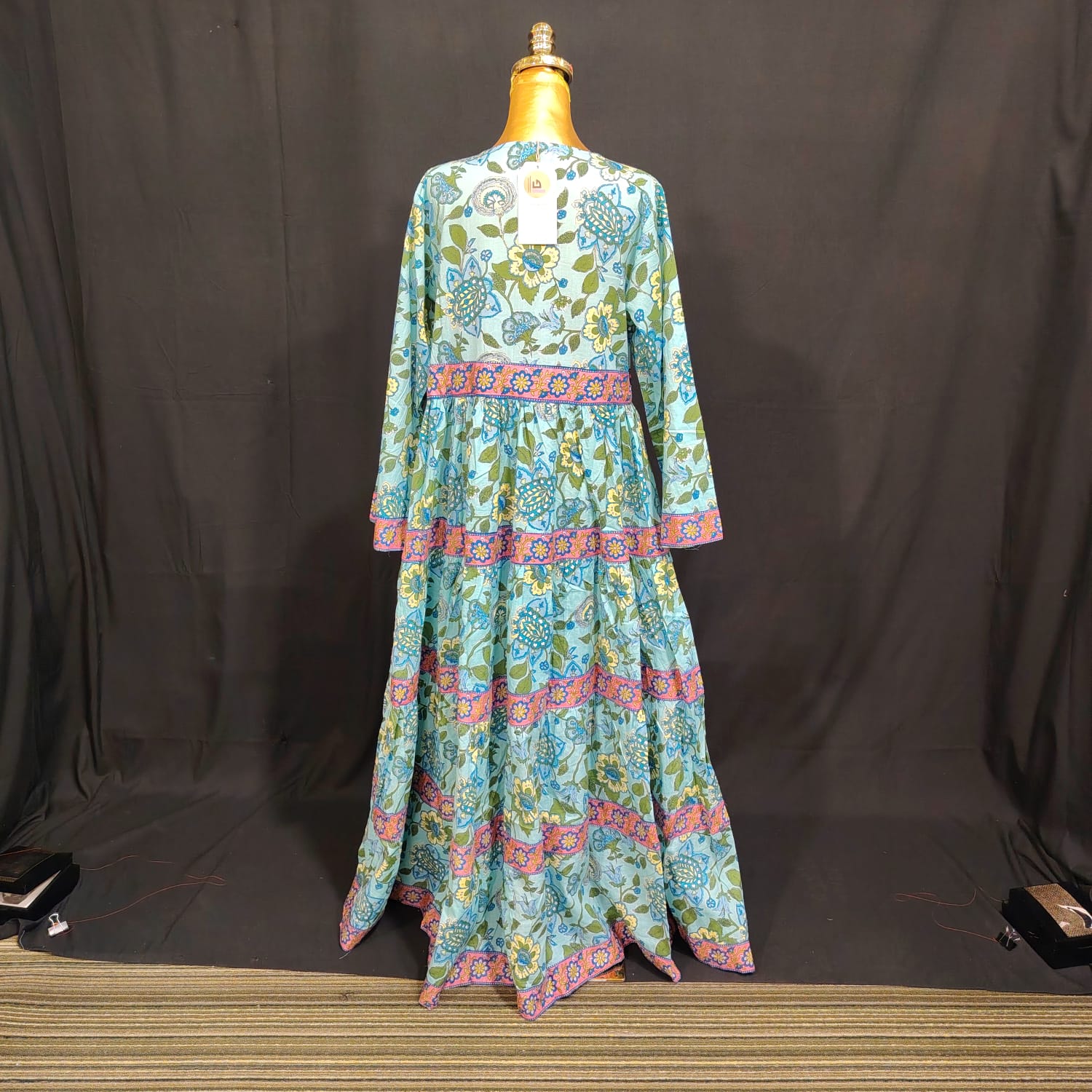 S-M Huda Printed Cotton Dress 57" Long Jalabiya