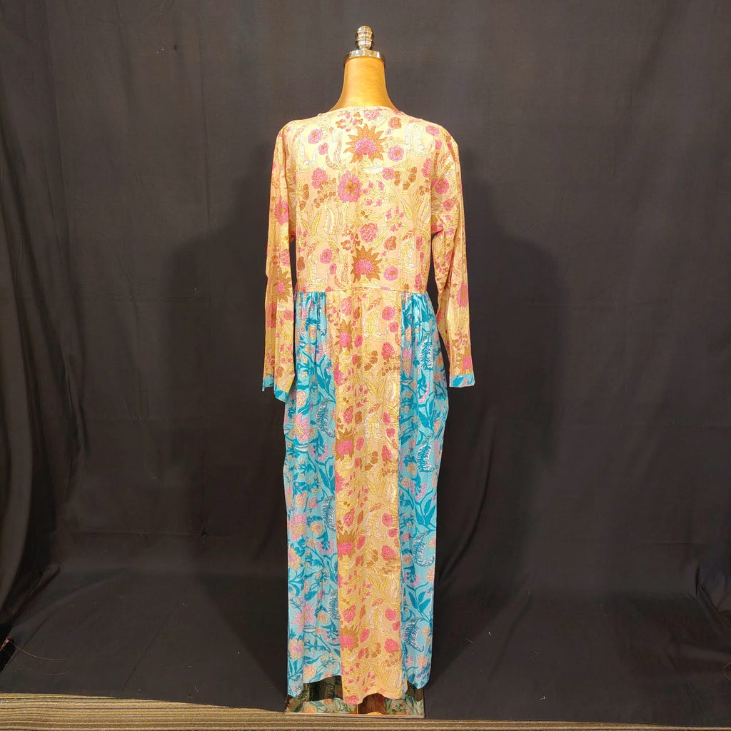 L-XL Heba Cotton Printed Dress 57" Long Jalabiya