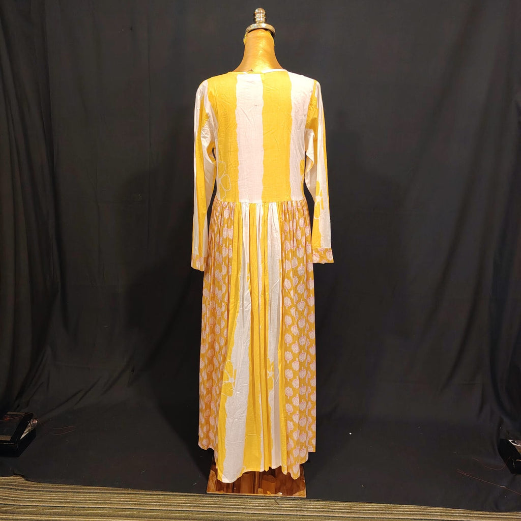 XS-S Hiba Cotton Printed Dress 54" Long Jalabiya
