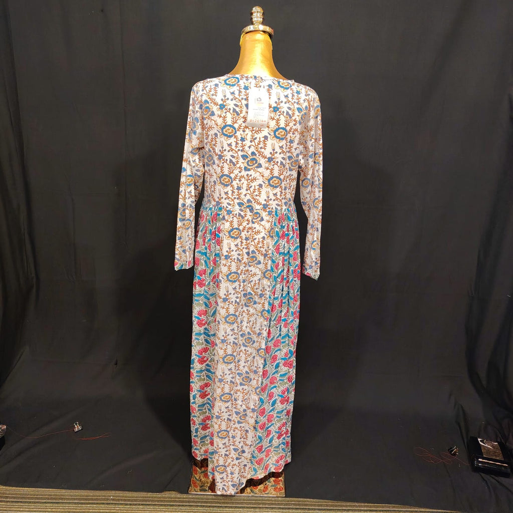 S-M Heba Cotton Printed Dress 57" Long Jalabiya