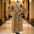 XS-S Heba Printed Cotton Dress 54" Long Jalabiya With Sheila