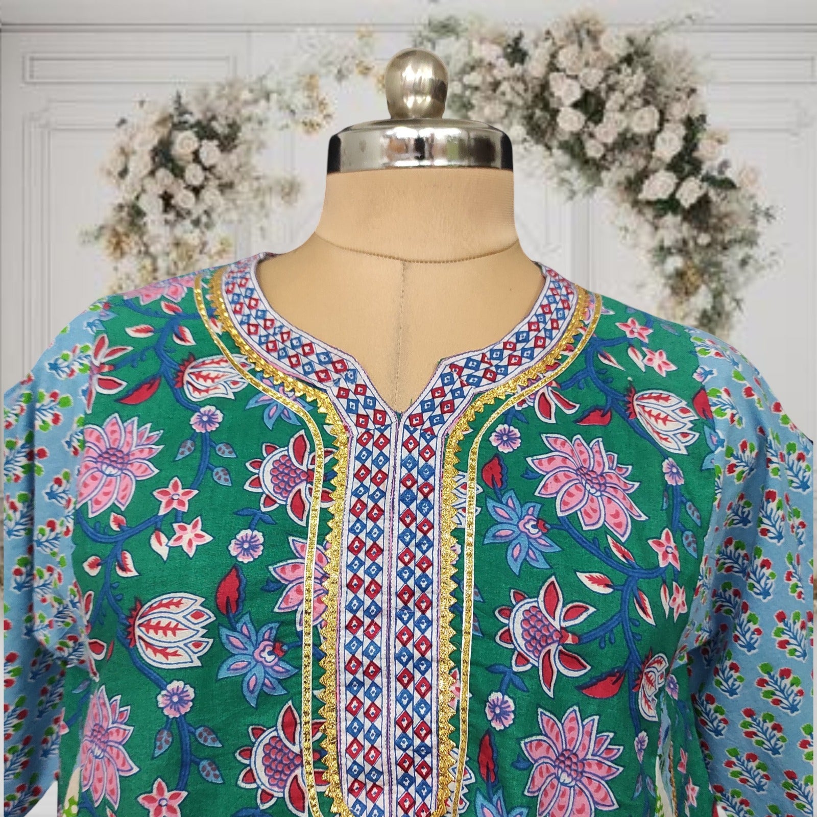 2 Pcs Co-ord Set Hazal Cotton Dress Jalabiya