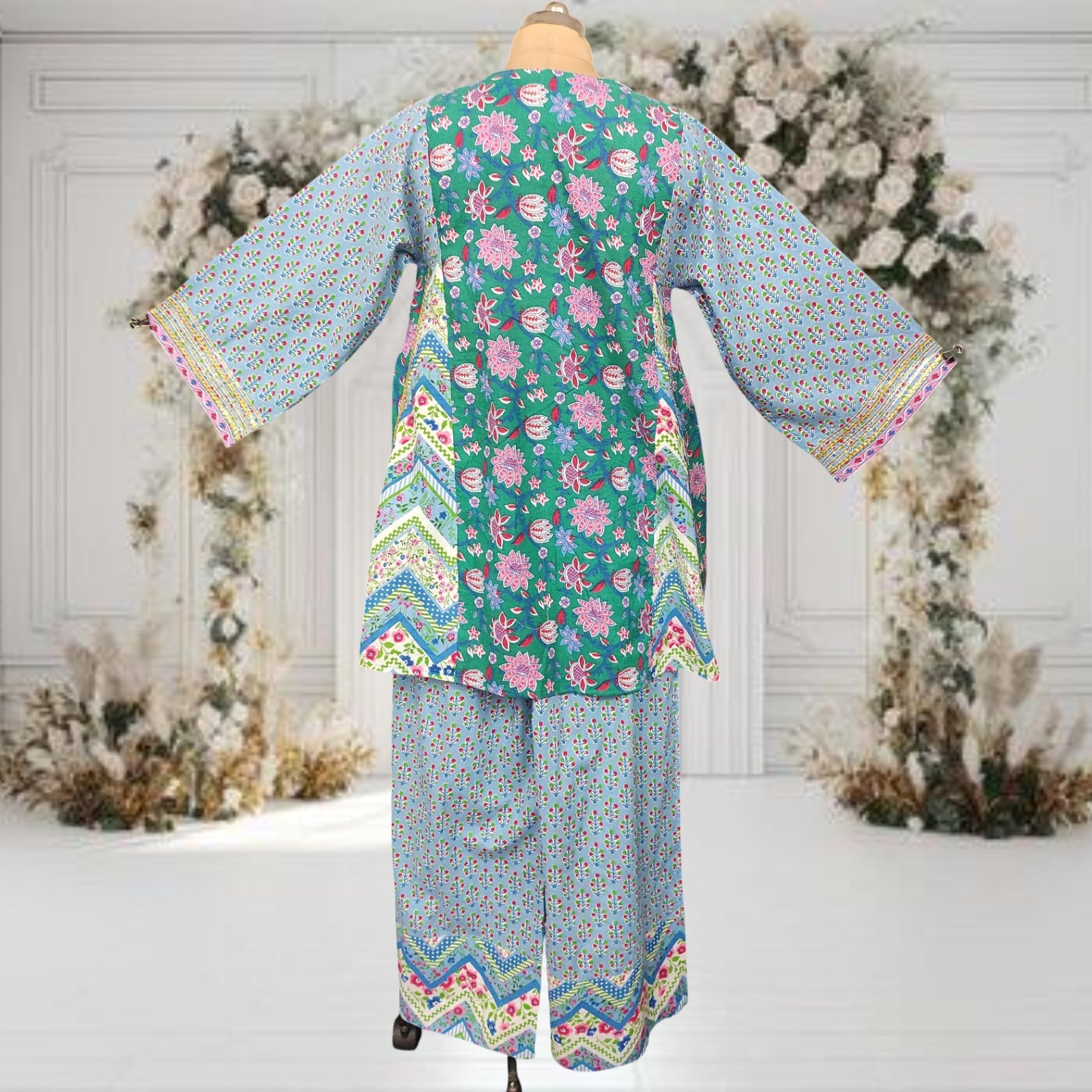 2 Pcs Co-ord Set Hazal Cotton Dress Jalabiya