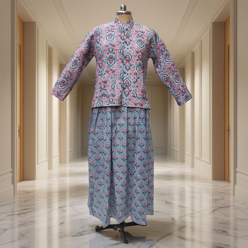 L/XL Hira Cotton Jacket & Jalabiya Set With Sheila length 57” Long
