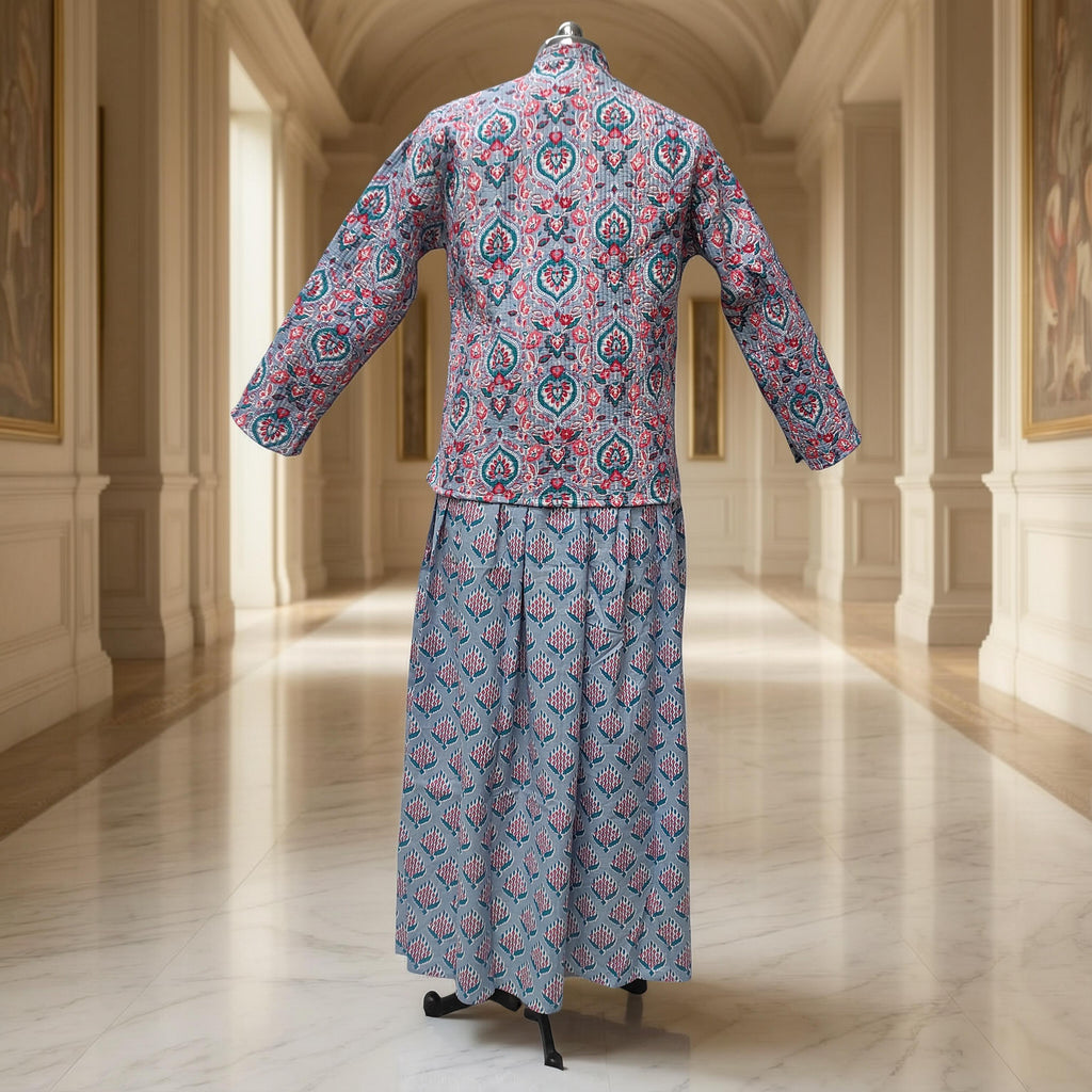 L/XL Hira Cotton Jacket & Jalabiya Set With Sheila length 57” Long