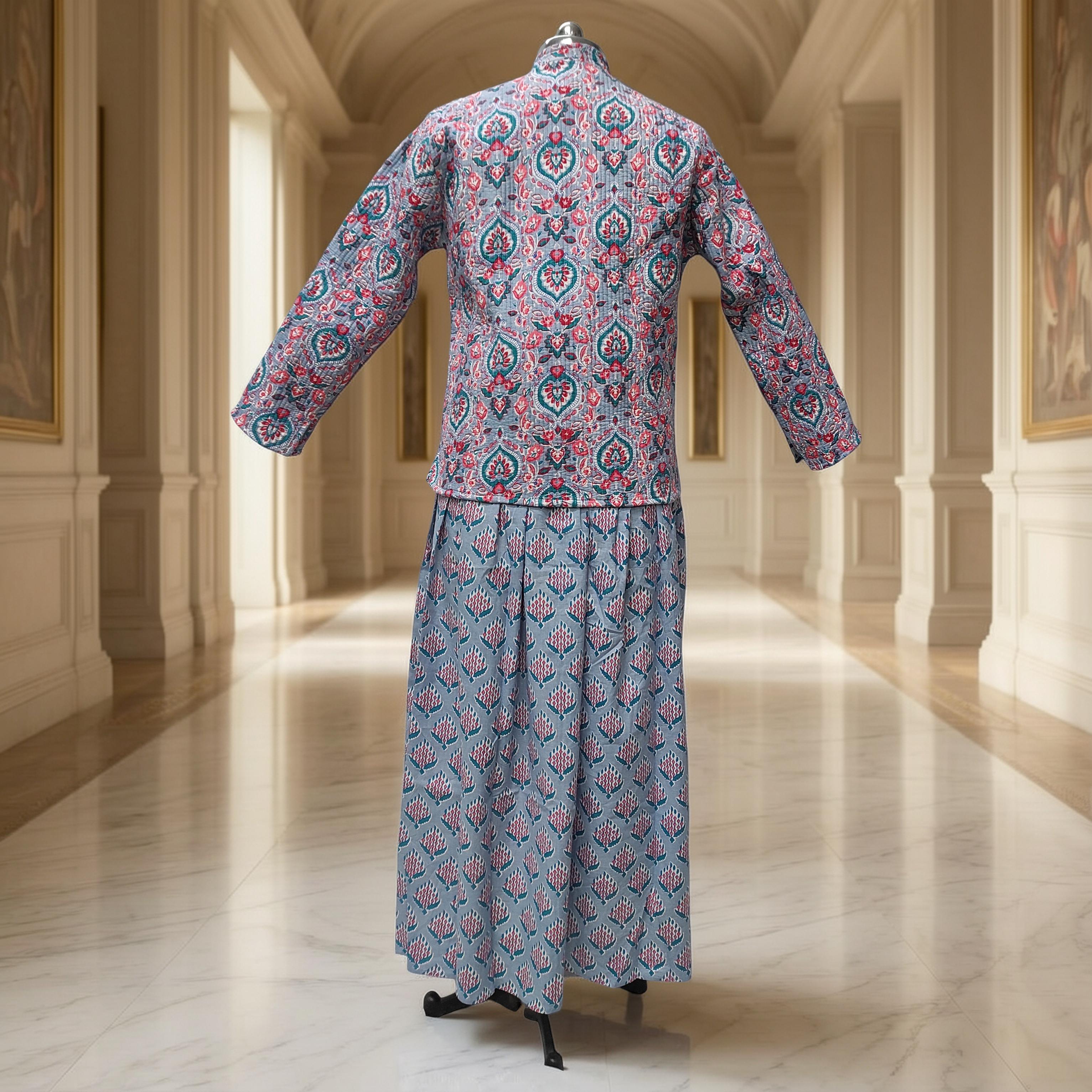 L/XL Hira Cotton Jacket & Jalabiya Set With Sheila length 57” Long