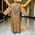 2XL-3XL Heba Printed Cotton Dress 57" Long Jalabiya With Sheila