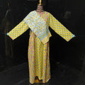 L-XL Heba Printed Cotton Dress 57" Long Jalabiya With Sheila
