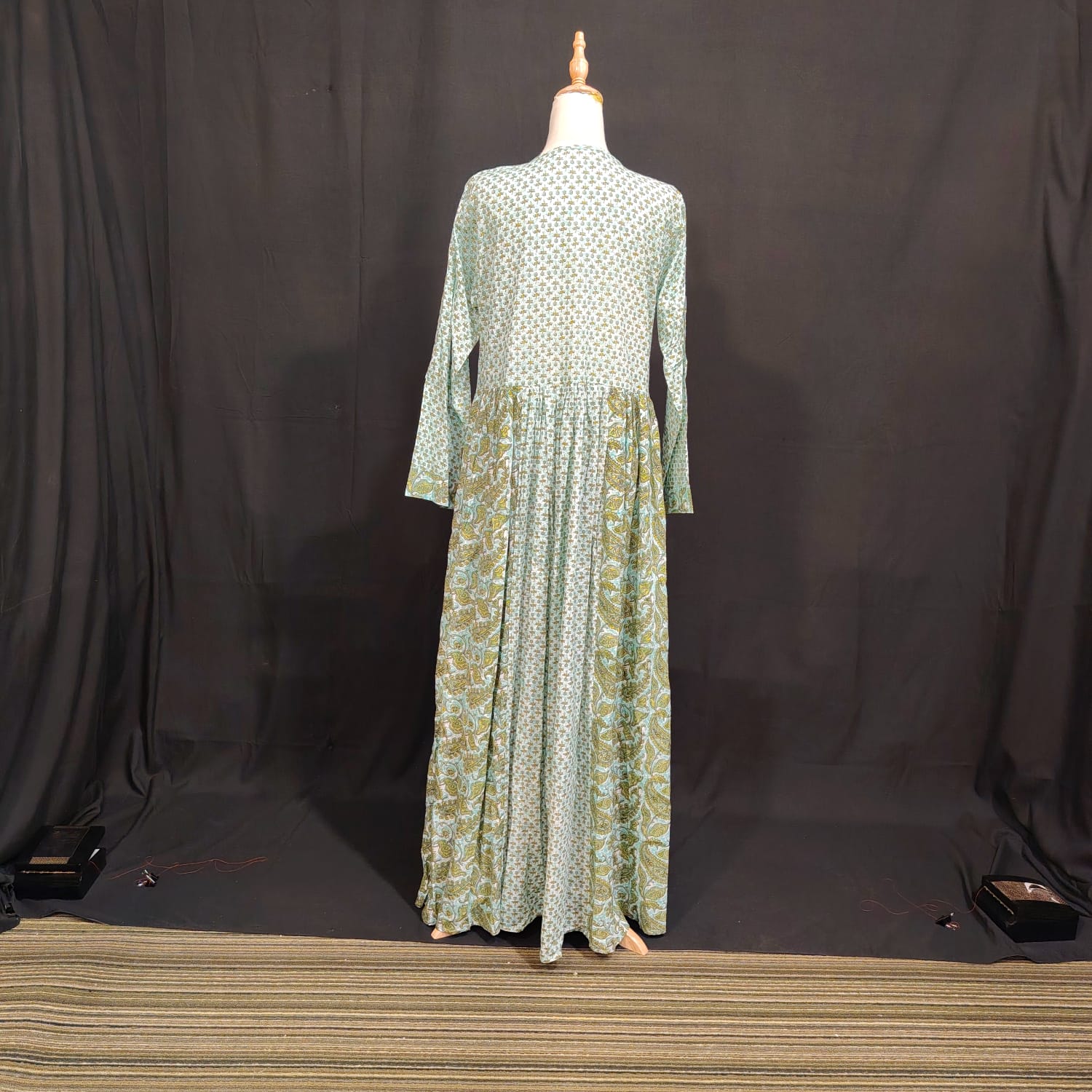 S-M Hiba Printed Cotton Dress 57" Long Jalabiya