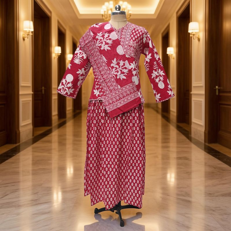L/XL Hira Cotton Jacket & Jalabiya Set With Sheila length 57” Long