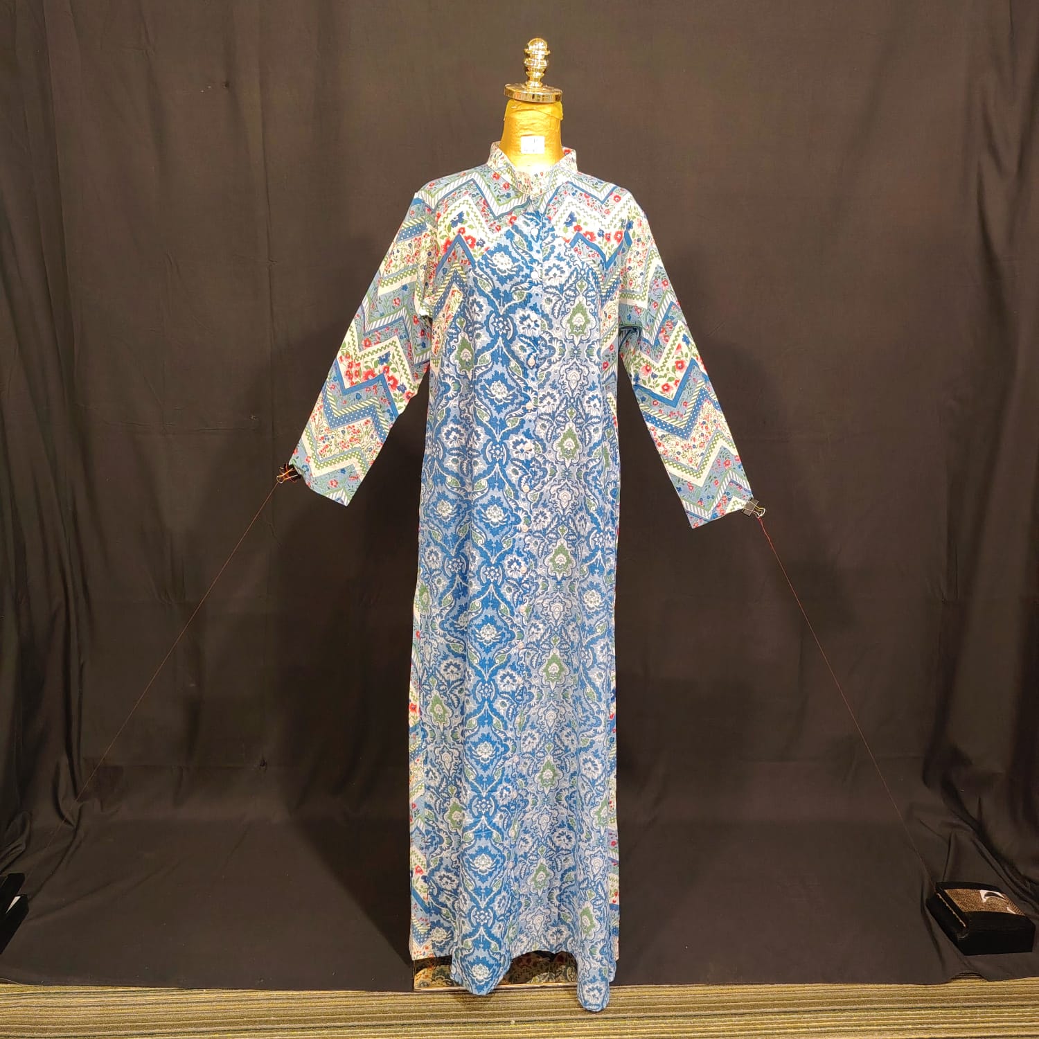 S-M Honey Printed Cotton Dress 57" Long Jalabiya
