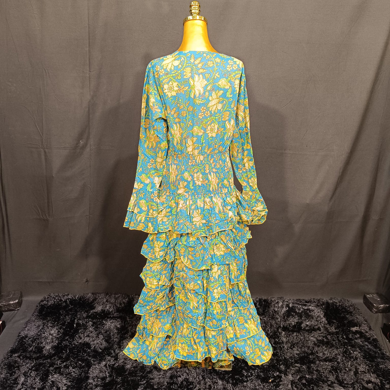 2XL/3XL Jawaria Printed Cotton Dress 57" Long Jalabiya