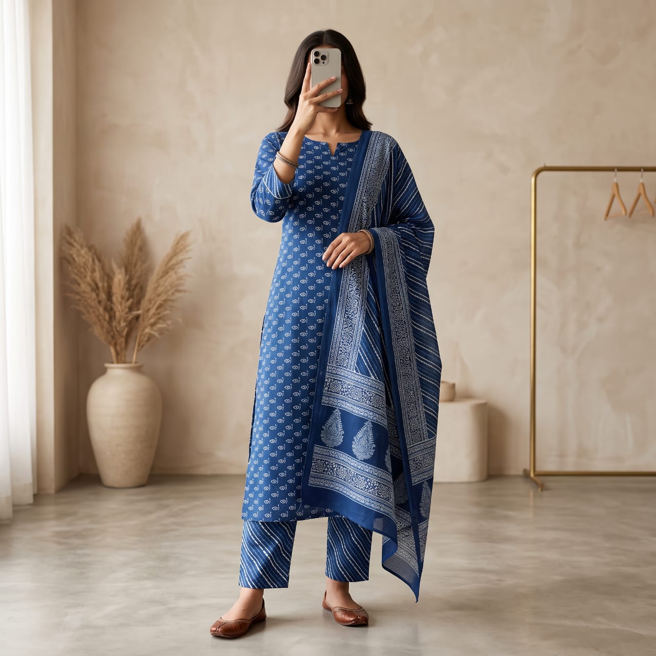 Premium Stitched Cotton Suit With Sheila