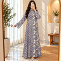 S/M Singapore Printed Cotton Long Dress Jalabiya – 57"