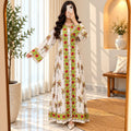 S/M Bhopali Printed Cotton Long Dress Jalabiya – 57"