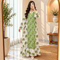 L/XL Naija Printed Cotton Long Dress Jalabiya – 57