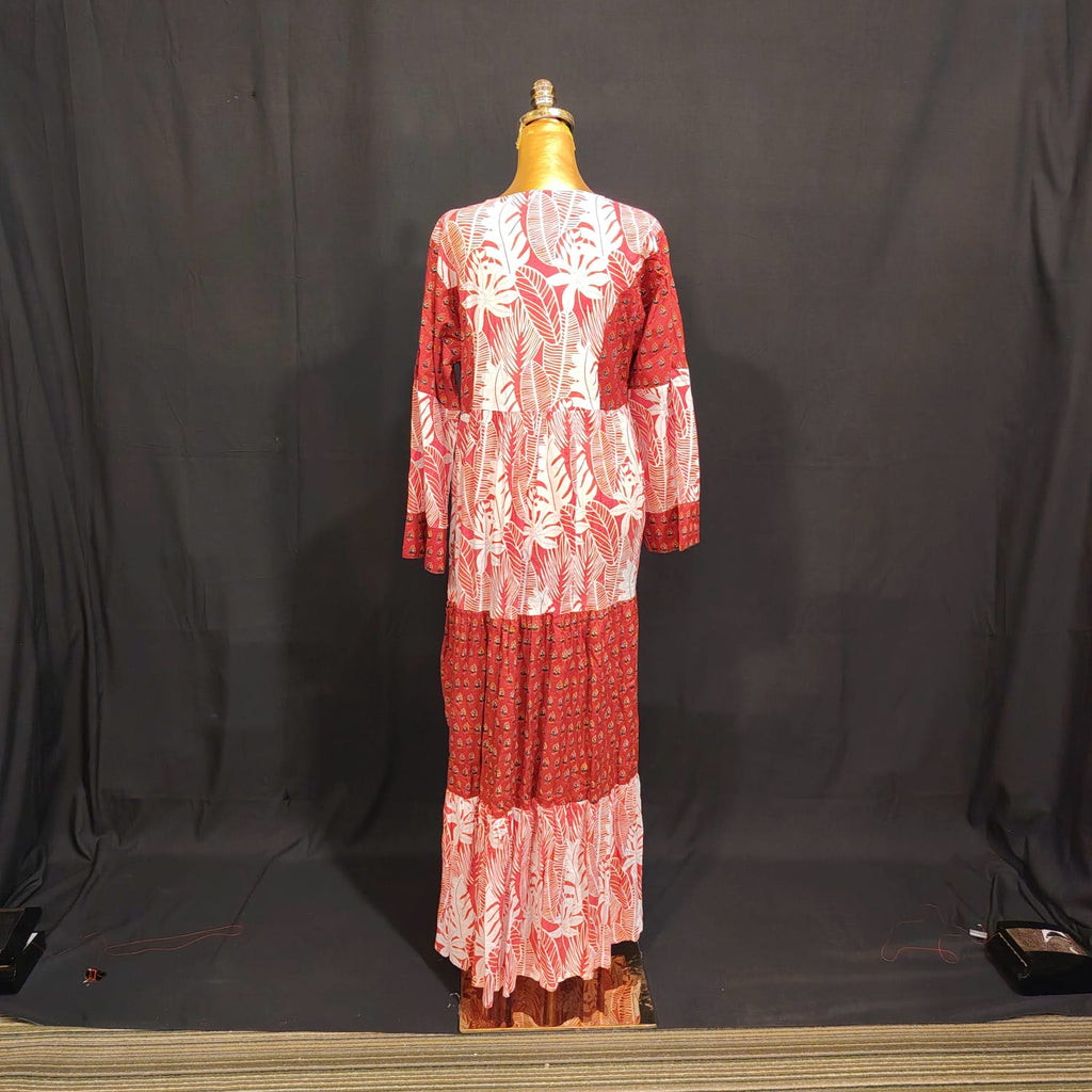 S-M Juhi Printed Cotton Dress 57" Long Jalabiya