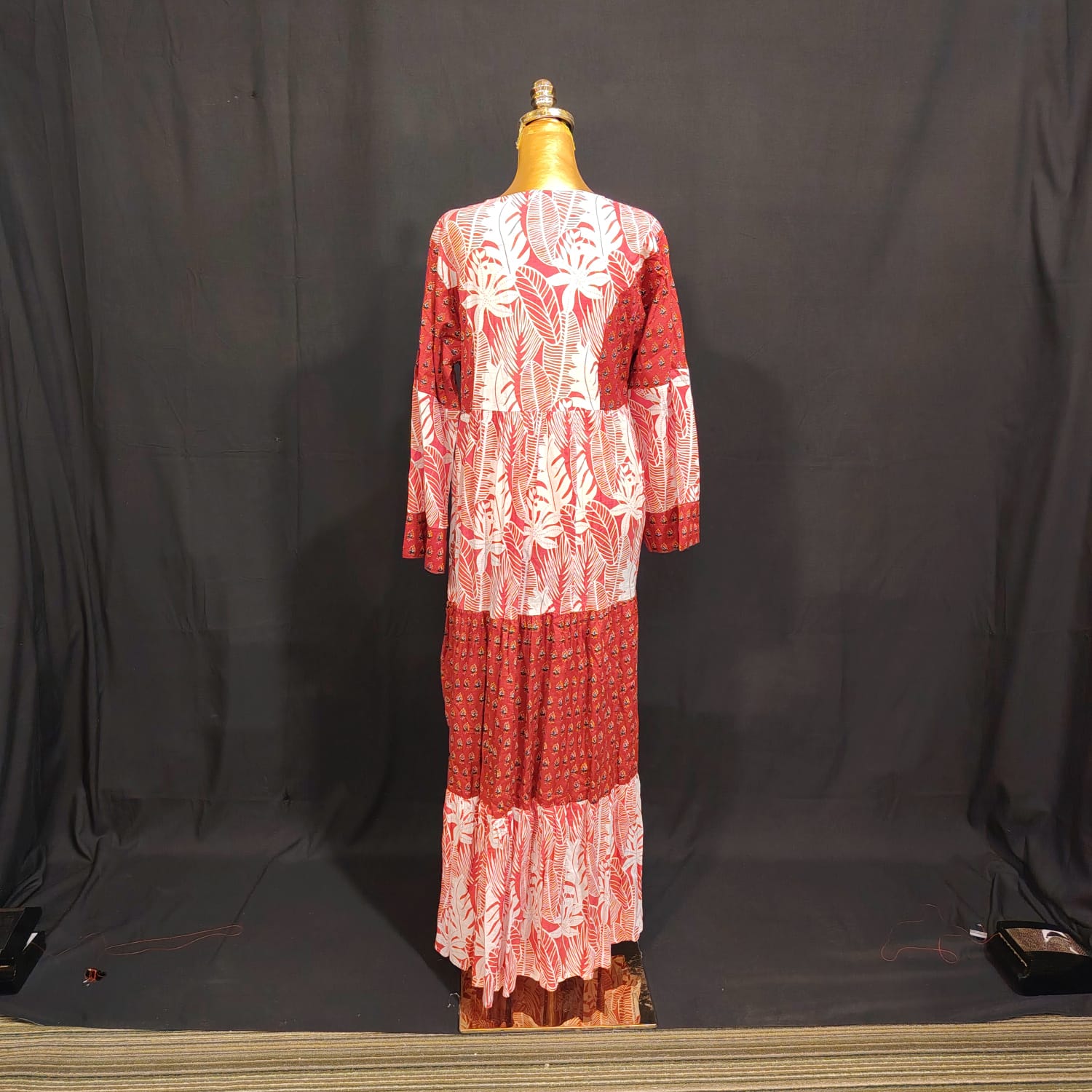 S-M Juhi Printed Cotton Dress 57" Long Jalabiya