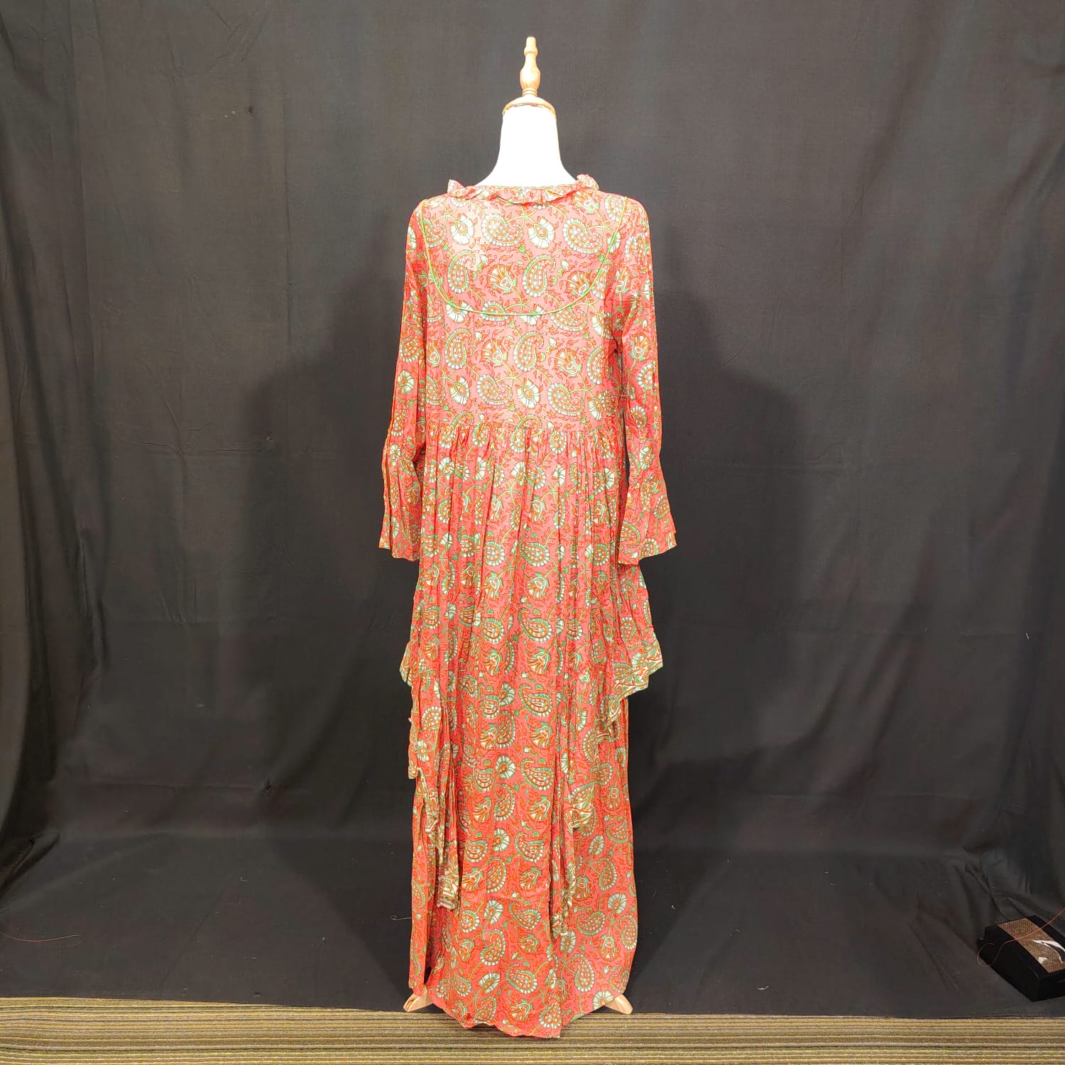 L-XL Jalila Cotton Printed Dress 57" Long Jalabiya