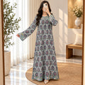 L/XL Lara Printed Cotton Long Dress Jalabiya – 57