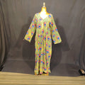 L-XL Khadija Cotton Printed Dress 57" Long Jalabiya