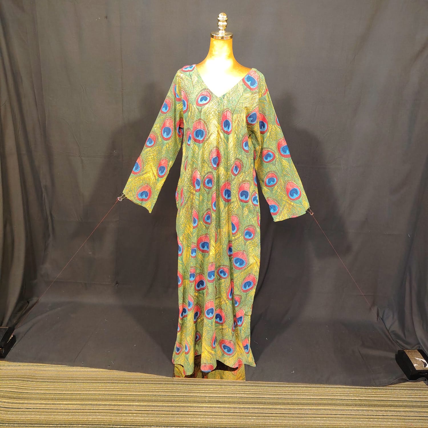 L-XL Khadija Cotton Printed Dress 57" Long Jalabiya