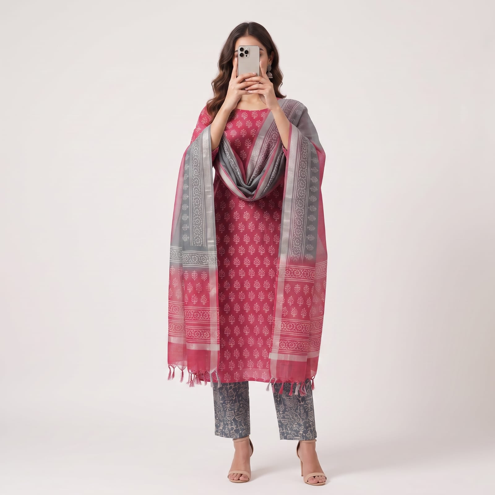 Premium Stitched Linen Suit With Linen Sheila L-201