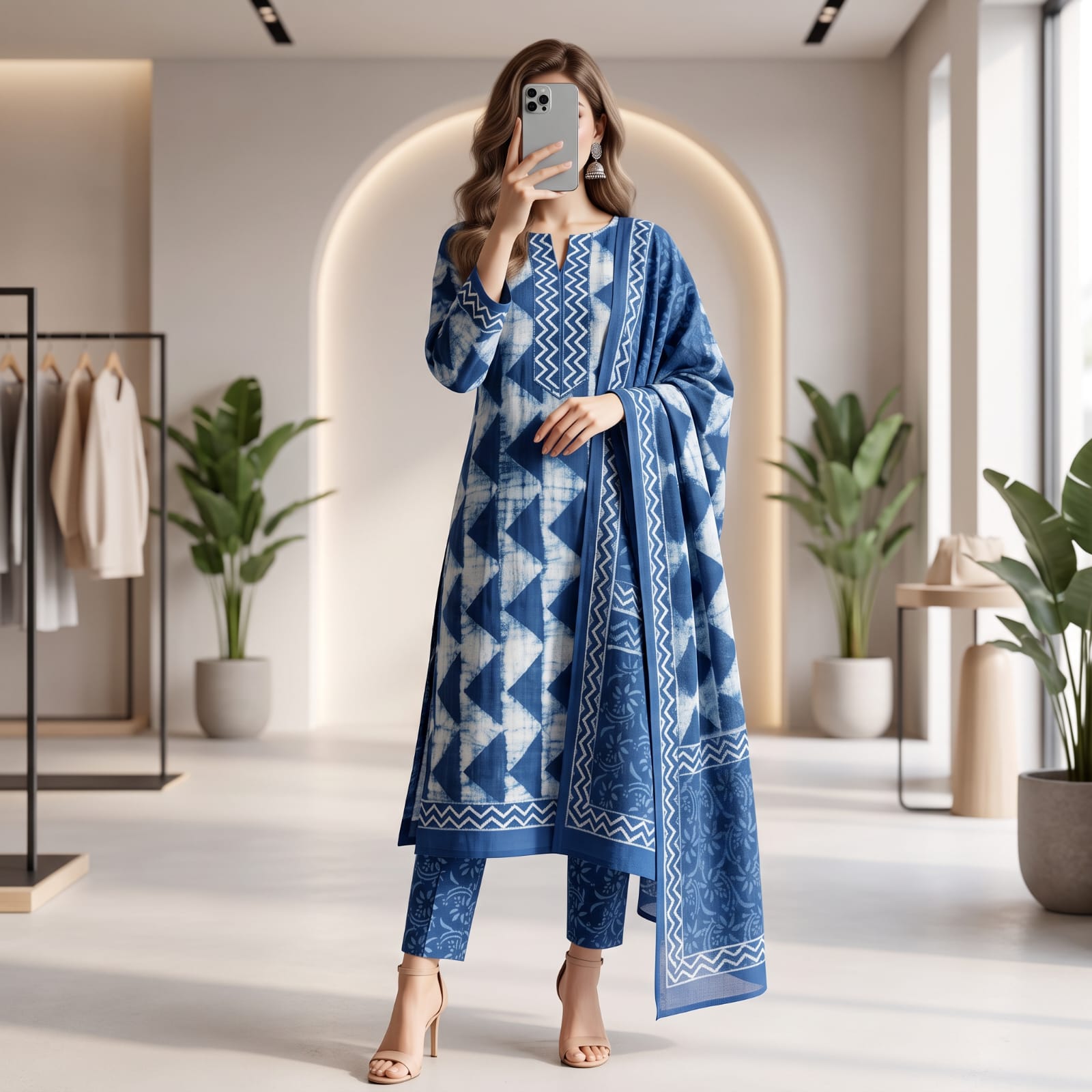 Premium Stitched Linen Suit With Linen Sheila L-301