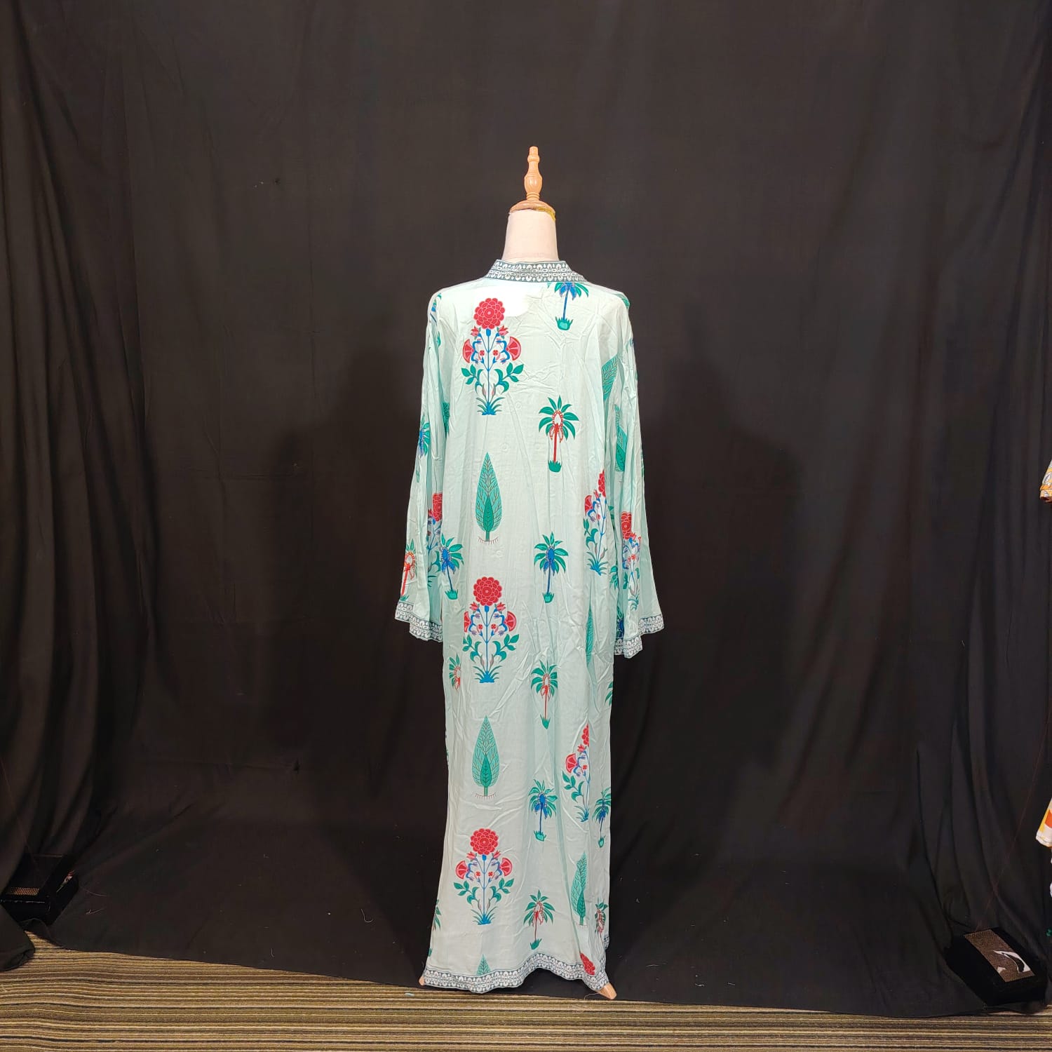 2XL-3XL Liza Printed Cotton Dress 57" Long Jalabiya