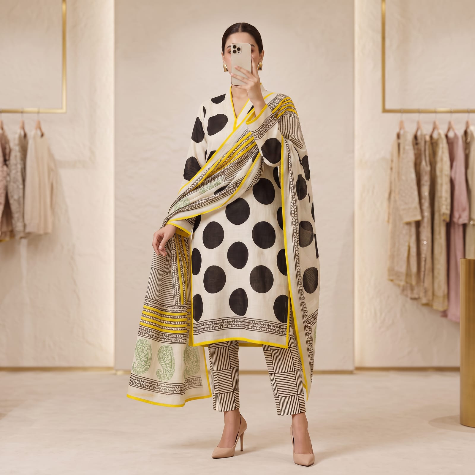 Premium Stitched Linen Suit With Linen Sheila L-501