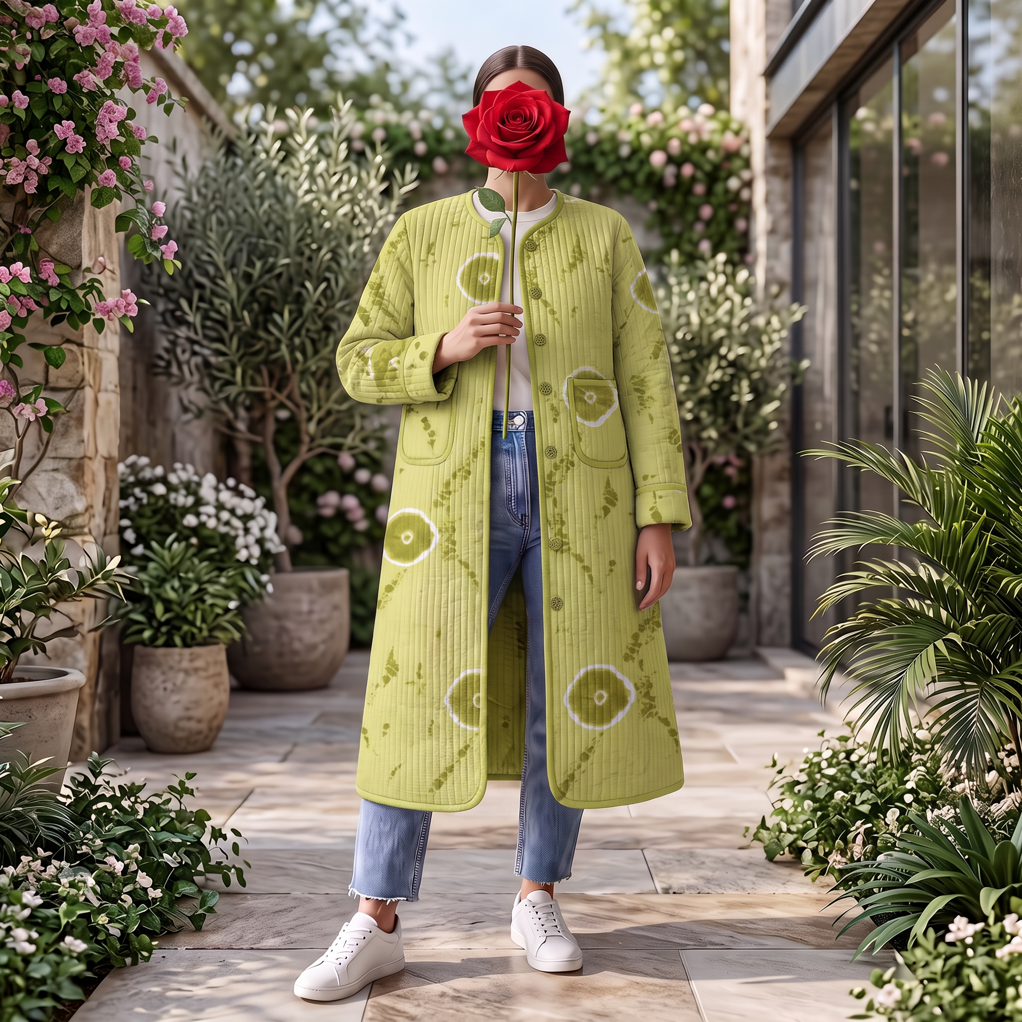 Premium Hand Printed Cotton Long Jacket for Women