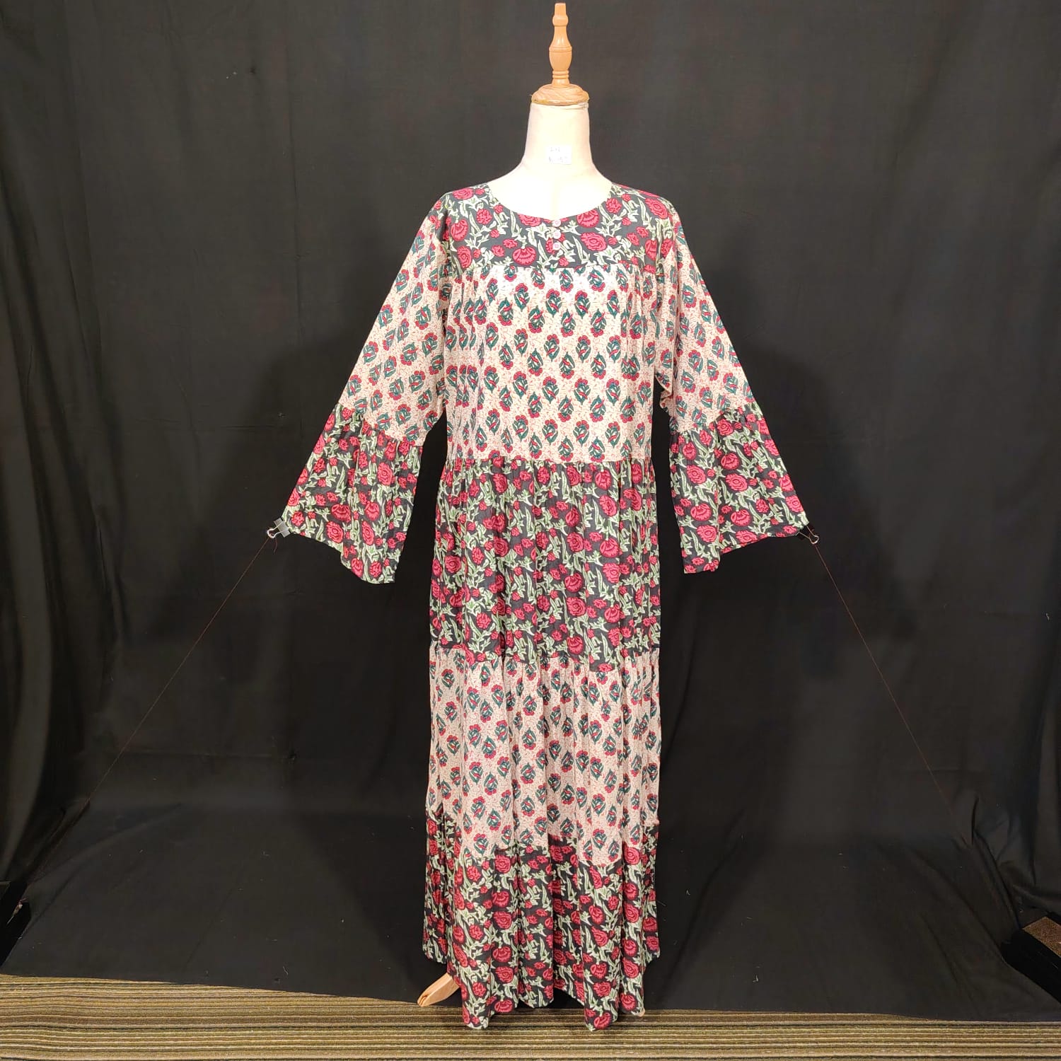 L-XL Moon Cotton Printed Dress 57" Long Jalabiya